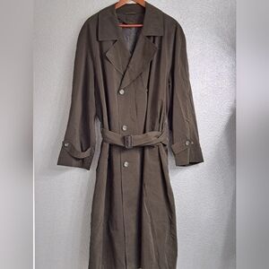 Evan Piccone Olive Double Breasted Trench / Overcoat   Size 44 Regular